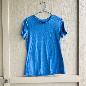 Danskin Now Women's Blue Short Sleeve Athletic Workout Running Top M